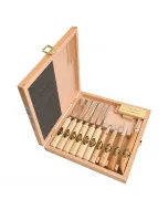 11 részes kiváló minőség egyszerű használat lapított fanyél fadobozban