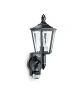 Steinel márkájú kültéri fali lámpa mozgásérzékelő funkcióval fekete színben1 x e27 foglalat maximum 60 w teljesítménnyel szere