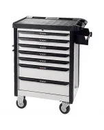 Nagy munkafelület masszív konstrukció mobilis 7 db zárható fiók