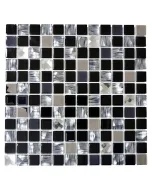 Fliesen quadrat crystal mix - mozaik (fekete/ezüst, 30x30cm)