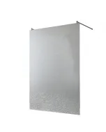 Névleges méret: 115 x 200 cm 12,5 mm-es, robbantott biztonsági üveg krómozott acél tartókonzol vízlepergető bevonattal padlóra v
