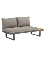Kerti kanapé 175 x 78 x 70 cm mérettel strapabíró alumínium váz akácfa tárolófelület tartalmaz: 1 db ülőpárna és 2 db háttám