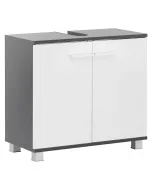 Antracitszínű korpusz klasszikus, fehér színű front bútorlapból készült szifonkivágással lapraszerelt