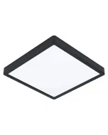 Mennyezeti lámpa modern fekete kerettel beépített led, melegfehér fény 28,5 × 28,5 cm lapos kialakítás ip44 védettség fröccsenő 