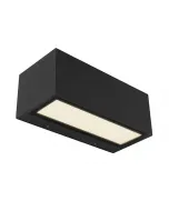 Lutec gemini kültéri falilámpa matt fekete kivitelben 1300 lumen fényáram két irányba integrált led-fényforrás 15 w teljesítmén
