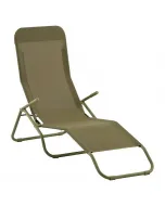 Sunfun marissa napozóágy khaki színben acél vázszerkezet 137 x 63 x 104 cm textil fekvőfelület Összecsukható kivitel
