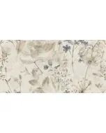 Superga meadow dekorcsempe beltéri használatra méret: 60 cm széles, 30 cm magas, 7,4 mm vastag mázas, matt felületű falicsempe krém