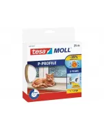 Tesa moll - ajtó- és ablaktömítő szalag (p-profil, fehér, 25m:9mm)