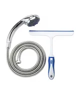 5 zuhanysugár-funkció easy clean funkció víztakarékos, fém zuhanygégecső (150 cm) 21,5 cm széles ablaklehúzóval