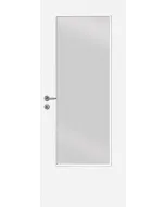Beltéri ajtólap 75 x 210 cm-es falnyílásba, zm6-os tokhoz fehér színű ajtólap, savmart üvegezéssel jobbos nyílásirány papírrá