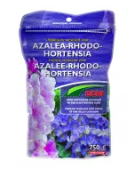 Azáleákhoz, rododendronhoz és hortenziához mikrogranulátum formában  visszazárható, álló tasakban
