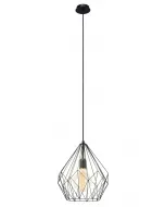 Az eglo márka függőlámpa fekete acélburkolatával design kiegészítő lehet bármely helyiségbenmax. 60 w teljesítményű e27 foglal