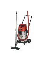 Nagy teljesítményű vizes porszívó az einhell power x-change családból, 36 v feszültséggelhosszú, 250 cm-es szívócső a rugalmas 