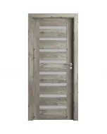 Beltéri ajtólap 100 x 210 cm-es falnyíláshoz anyaga: mdf portaperfect 3d fólia szibériai tölgy színben jobbos nyilásirány Üvegez