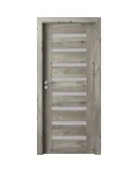 Beltéri ajtólap 90 x 210 cm-es falnyíláshoz anyaga: mdf portaperfect 3d fólia szibériai tölgy színben balos nyilásirány Üvegezet