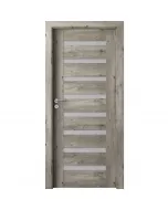 Beltéri ajtólap 100 x 210 cm-es falnyíláshoz anyaga: mdf portaperfect 3d fólia szibériai tölgy színben balos nyilásirány Üvegeze