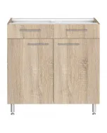 Levente - konyhabútor alsószekrény (84x80x50cm, 2 ajtós, 2 fiókos)
