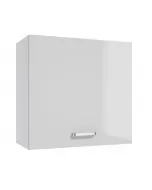 A first konyhabútor család része mérete: 58 x 60 x 31 cm fehér, laminált melamin korpusz fehér, magasfényű front fényes, króm sz
