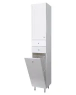 SANECO K/2-B - magasszekrény szennyeskosárral (balos) 1 ajtós + 2 fiókos, balos kivitel mérete: 35 x 191,5 x 33,5 cm krómozott fémfogantyúk szintezhető, krómozott lábak szennyeskosá