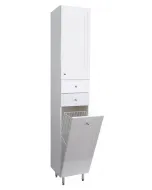SANECO K/2-J - magasszekrény szennyeskosárral (jobb) 1 ajtós + 2 fiókos, jobbos kivitel mérete: 35 x 191,5 x 33,5 cm krómozott fémfogantyúk szintezhető, krómozott lábak szennyeskosá