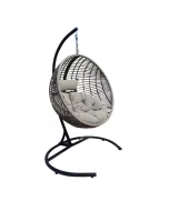 SUNFUN Függőfotel (103,5x67cm) Dekoratív kerti függőfotel fonott dizájn stabil acél és alu vázszerkezet párnával max. terhelhetőség: 120 kg