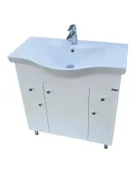 Saneco 80-as mosdóhely albatros kerámiamosdóval bútor mérete: 80x47x88 cm mosdó mérete: 80x47x5 cm krómozott fémfogantyúk szint