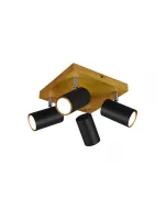 Trio spotlámpa 4 x max. 35 w-os gu10-es foglalattal ip20-as védettség modern stílus pozicionálható modern, matt fekete és fa kivit