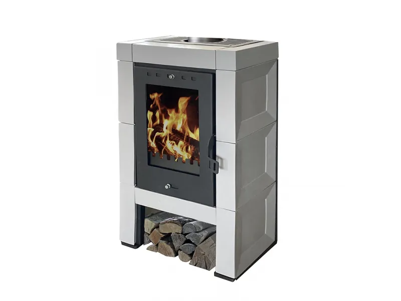 DOMOFIRE Csempekandalló MODENA II. (7kW, világosszürke)