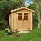Alapterület: 3,6 m² gerincmagasság: 222 cm falmagasság: 183 cm falvastagság: 19 mm kétszárnyú ajtóval nyeregtetős kivitel