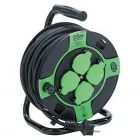 Kültéri kábeldob 4 db ip44-es védettségű aljzat túlmelegedés elleni védelem Ütésálló, műanyag dob 25 m-es h05rr-f 3g1,5 mm² k