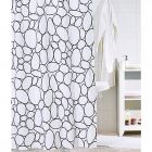 VENUS STONE - zuhanyfüggöny (textil, fehér/fekete, 180x200cm)