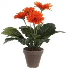 Mica decorations - selyemvirág (gerbera, narancssárga, 35cm)
