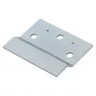 Acél tartólemez, horganyzott kivitel méretek: 60 × 8 × 48 mm (hossz × szélesség × magasság) három Ø 6 mm-es rögzítőfurattal