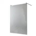 Névleges méret: 115 x 200 cm 12,5 mm-es, robbantott biztonsági üveg krómozott acél tartókonzol vízlepergető bevonattal padlóra v