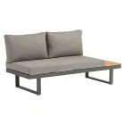 Kerti kanapé 175 x 78 x 70 cm mérettel strapabíró alumínium váz akácfa tárolófelület tartalmaz: 1 db ülőpárna és 2 db háttám
