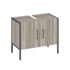 Sanremo rustico színű korpusz és front bútorlapból készült 2 csillapított záródású ajtó festett fémváz és lábak lapraszerel