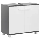 Antracitszínű korpusz klasszikus, fehér színű front bútorlapból készült szifonkivágással lapraszerelt