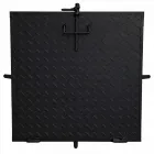 Aknafedlap lakatolható kivitelben 60 × 60 cm méret 3 mm vastag acél fekete porfestett felület nem terhelhető kivitel