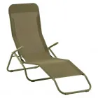 Sunfun marissa napozóágy khaki színben acél vázszerkezet 137 x 63 x 104 cm textil fekvőfelület Összecsukható kivitel
