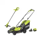 Ryobi olm1833lt23a-140 akkus fűnyíró és szegélynyíró szett ideális megoldás kisebb kertek teljes körű ápolásához 18 v one+ akk