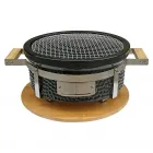 Kingstone kamado asztali grill 29,5 cm átmérőjű grillrács faszenes működés  kiváló minőségű kerámiából és rozsdamentes ac