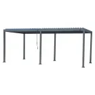 A sunfun milos pergola terasz fölé telepíthető, lamellás tetős árnyékoló szerkezet mérete: 579 x 294 cm, stabil, több lábon áll