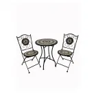 Balkon szett mozaikos felülettel 3 részes szett: 2 szék + 1 asztal asztal mérete: Ø 60 x 70 cm szék mérete: 38 x 38 x 89 cm