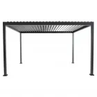 Sunfun milos pergola zsalugáteres tetővel  porszórt alumínium szerkezet Állítható lamellás tető 386 × 294 cm-es méret oszlopvast