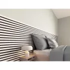 Falpanel erezett fehér színben, akusztikus kivitel 2 darab panel, összesen 1,56 m² hangelnyelő filc hátlap mdf lécekkel ragasztással