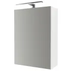 Mérete: 45 x 60 x 17 / 26 cm színe: fehér 1 ajtós led-világítással készre szerelt állapotban