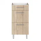 3 fiókos mérete: 40 x 84 x 50 cm praktikus tárolás világos sonoma tölgy színű lapraszerelt