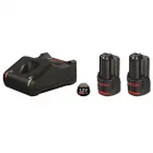 Akkufeszültség: 12 v lítium-ion technológia 2 db 12 v-os, 2.0 ah-s gba akkumulátor 1 db gal 12v-40 töltő