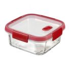 CURVER SMART COOK - üveg ételtartó (szögletes, 0,7L, átlátszó-piros)