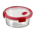 CURVER SMART COOK - üveg ételtartó (kerek, 0,6L, átlátszó-piros)